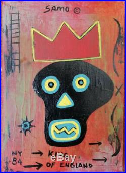 MIX MEDIA POSTCARD JEAN-MICHEL BASQUIAT 1984 GOOD CONDITION WithCOA Free Shipping