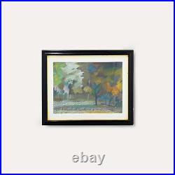 M. A. Waters framed Mid 20th Century Mixed Media, Parkland Trees