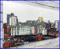 Manchester Cityscape Original Northern Art Contemporary Skyline Painting