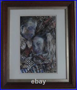 Margaret Hughes Original Painting Portrait Of A Woman and a Man, framed signed
