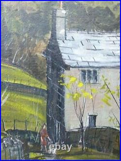 Maurice. A. Greenwood RCA Acrylic painting board mixed media Welsh Art Cottages