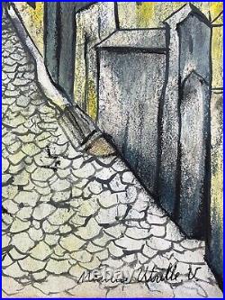 Maurice Utrillo (Handmade) Drawing mixed media on paper signed & stamped
