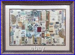 Melanie Boone (usa) Mixed-media Antiquity Theamed Collage, Signed, Gilt Framed