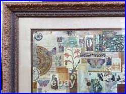 Melanie Boone (usa) Mixed-media Antiquity Theamed Collage, Signed, Gilt Framed