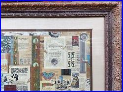 Melanie Boone (usa) Mixed-media Antiquity Theamed Collage, Signed, Gilt Framed