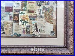 Melanie Boone (usa) Mixed-media Antiquity Theamed Collage, Signed, Gilt Framed