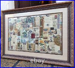 Melanie Boone (usa) Mixed-media Antiquity Theamed Collage, Signed, Gilt Framed