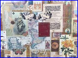 Melanie Boone (usa) Mixed-media Antiquity Theamed Collage, Signed, Gilt Framed