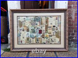 Melanie Boone (usa) Mixed-media Antiquity Theamed Collage, Signed, Gilt Framed