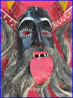 Mexican Folk Art Impressive Vintage Huge Devil Mask From Dance Of The Dead