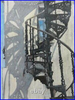 Michael Philpot Framed Original Painting Still life Spiral Staircase