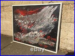 Mid Century Mixed Media Painting Artwork Belgian European