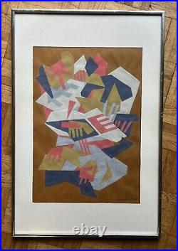 Midcentury modern kinetic abstract collage / Bridget Riley / Kenneth martin era