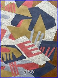 Midcentury modern kinetic abstract collage / Bridget Riley / Kenneth martin era