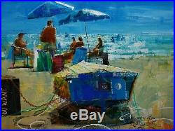Mike Bernard Ri. Signed Original Mixed-media Painting, Santa Margherita Seaside