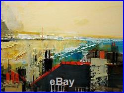 Mike Bernard Ri Signed Original Mixed-media Painting Ventnor Beach Isle Of Wight