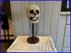 Mixed Media Skull On Stand (Reduced)