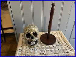 Mixed Media Skull On Stand (Reduced)