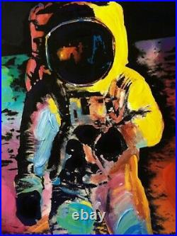 Moonwalk, Mixed Media Painting, Peter Max SIGNED with COA