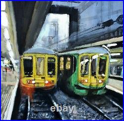 Moorgate Station. Original Mixed Media Painting on Canvas