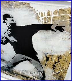 Mr. Brainwash Banksy Thrower 2014 Original Mixed Media On Paper Gallart