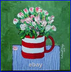 Mug of Cornish Blooms Orig Oil Painting by Scottish Colourist EALASAID CREAG
