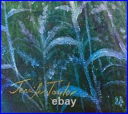 NEW Moon Stems In Emerald Original Impressionist Moonflowers By J TAYLOR