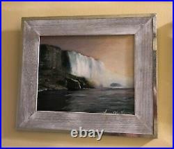 Niagara Falls, 14x12, Original Mixed Media Painting, Signed Art Artist Framed