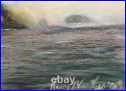 Niagara Falls, 14x12, Original Mixed Media Painting, Signed, Frame