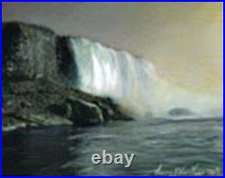 Niagara Falls, 14x12, Original Mixed Media Painting, Signed, Framed