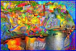 Nik Tod Original Painting Large Sign Art Modern Contemporary Cinque Terre Italy