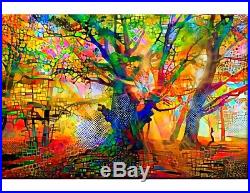 Nik Tod Original Painting Large Sign Art Texture Colors Amazing Abstract Tree Uk