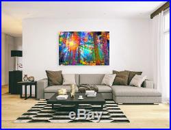 Nik Tod Original Painting Large Signed Art Christmas Gift Sun Rays In Forest Uk