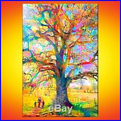 Nik Tod Original Painting Large Signed Art Colored Textured Walk To The Big Tree