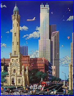 OLD WATER TOWER Chicago Landmark Textured Mixed Media S/N By Alexander Chen