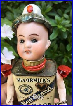 OOAK Steampunk Assemblage ART DOLL Antique Bisque Head With Mixed Media Macie