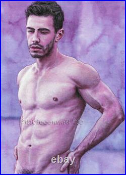 ORIGINAL Artwork Male Drawing Painting Gay Interest MCicconneT ONLY TIME