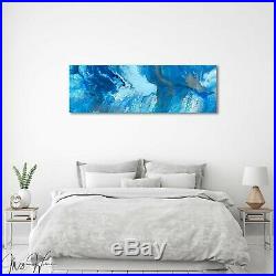 ORIGINAL, Blue Abstract, Wall Art, Framed, Signed, Canvas, Painting USA X Willis