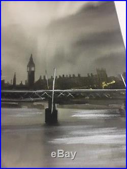 ORIGINAL Paul Kenton Mixed Media Painting Eye Of The Storm London artist artwork