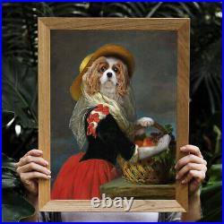 Old Dame Dress Regal Pet Portrait Digital Portrait Art Funny Dog Cat Royal Decor