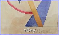 Olga Rozanova Russian Avant-Garde Water color on paper Composition Hand Signed