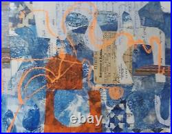 Orange does pop mixed media collage 11 x 14