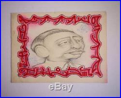 Original 1993 Barry McGee UNTITLED Graphite pencils, Ink drawing art banksy kaws