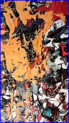 Original Abstract Expressionism Painting Modern Art Mixed Media Signed Artwork