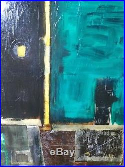 Original Abstract Mixed Media Minimal Recycled Painting by K. A. Davis Art