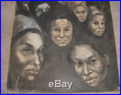 Original African American Artist Ollie Harrington Mixed Media 20x30 In Gorgeous