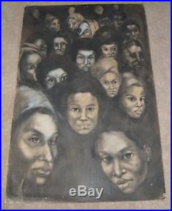Original African American Artist Ollie Harrington Mixed Media 20x30 In Gorgeous