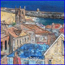 Original Art Over the Rooftops St Ives Bay Cornwall Cornish painting