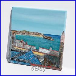 Original Art Over the Rooftops St Ives Cornwall Cornish painting