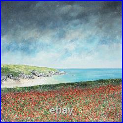 Original Art West Pentire Poppies Crantock Newquay Cornwall painting